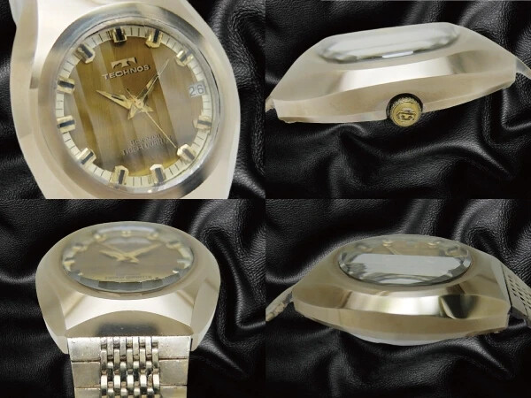 ヴィンテージ TECHNOS ボラゾン Technos Analog Automatic Men Rare 70S Hawk Borazon Tiger Eye