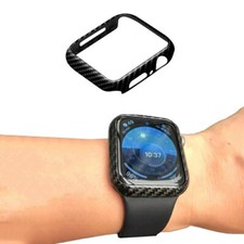 Genuine Carbon Fiber Case for Apple Watch Ultra 11 9 8 7 6 SE Glossy Hard Cover