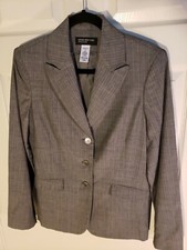 Jones New York Women's 8 Lined- Business Jacket Blazer Grey Stripe Retail 200 