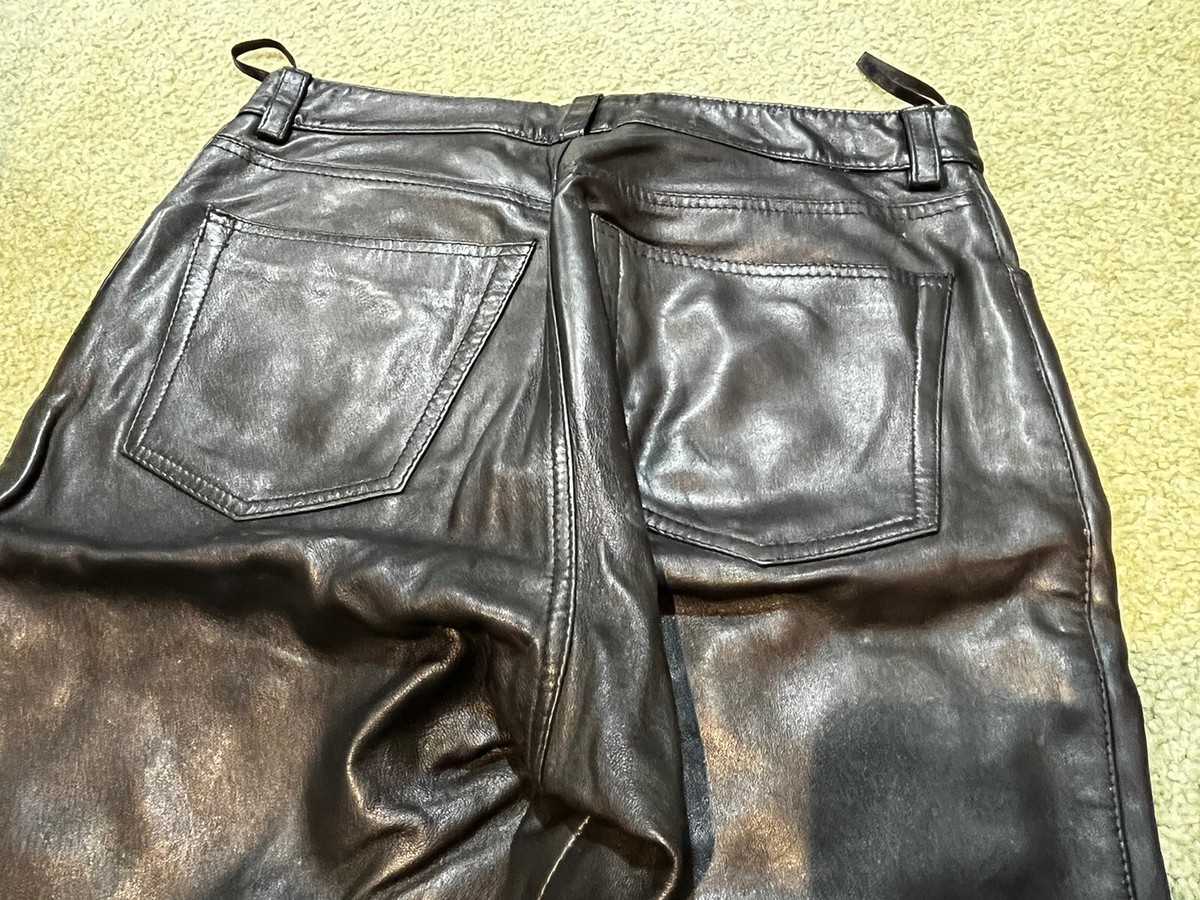 Vintage GAP Boot Fit Black Leather Pants Size 8 Button Vintage GAP Boot Fit Black Leather Pants Size 8 Button