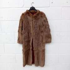 REAL FUR COAT LIGHT BROWN SABLE FULL LENGTH COAT SMALL UK