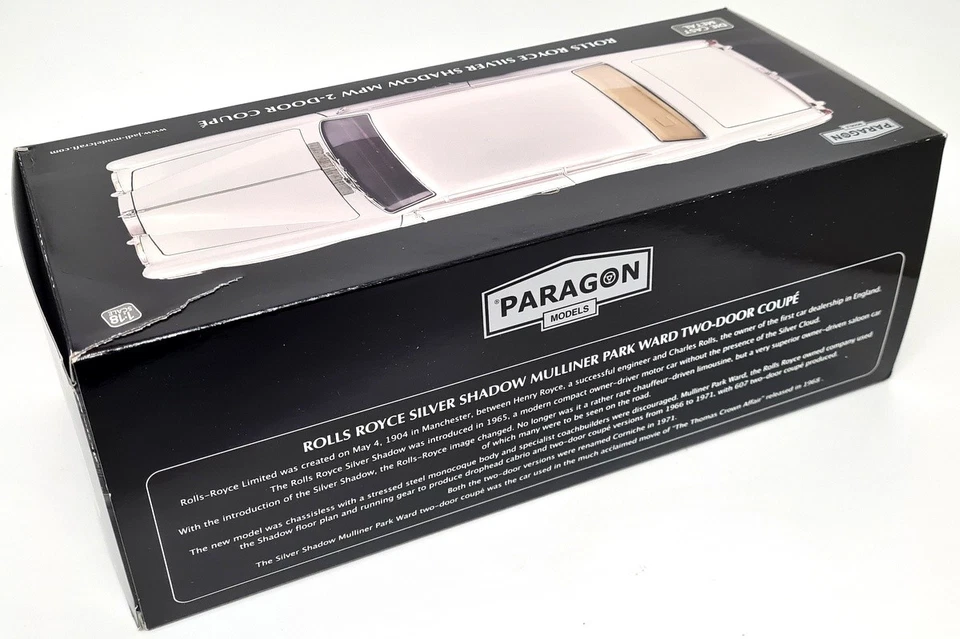 Paragon 1/18 Rolls Royce Silver Shadow MPW 2 Door Coupe Silver Diecast Model Car - Image 4 of 4