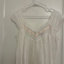 Vintage Lace Pink Bow Nighty Dress Textured Cottagecore Coquette GrandmaCore