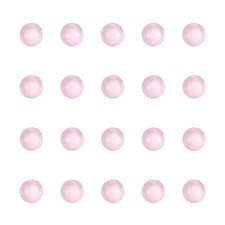 20 Pcs Quartz Pearl Balls, 4mm Round Glass Crystal Loose Beads, Pink
