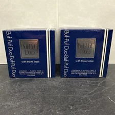 Vintage Buf-Puf Duo With Travel Case - 3M -  (2) New In Package - 4 Sponge Total