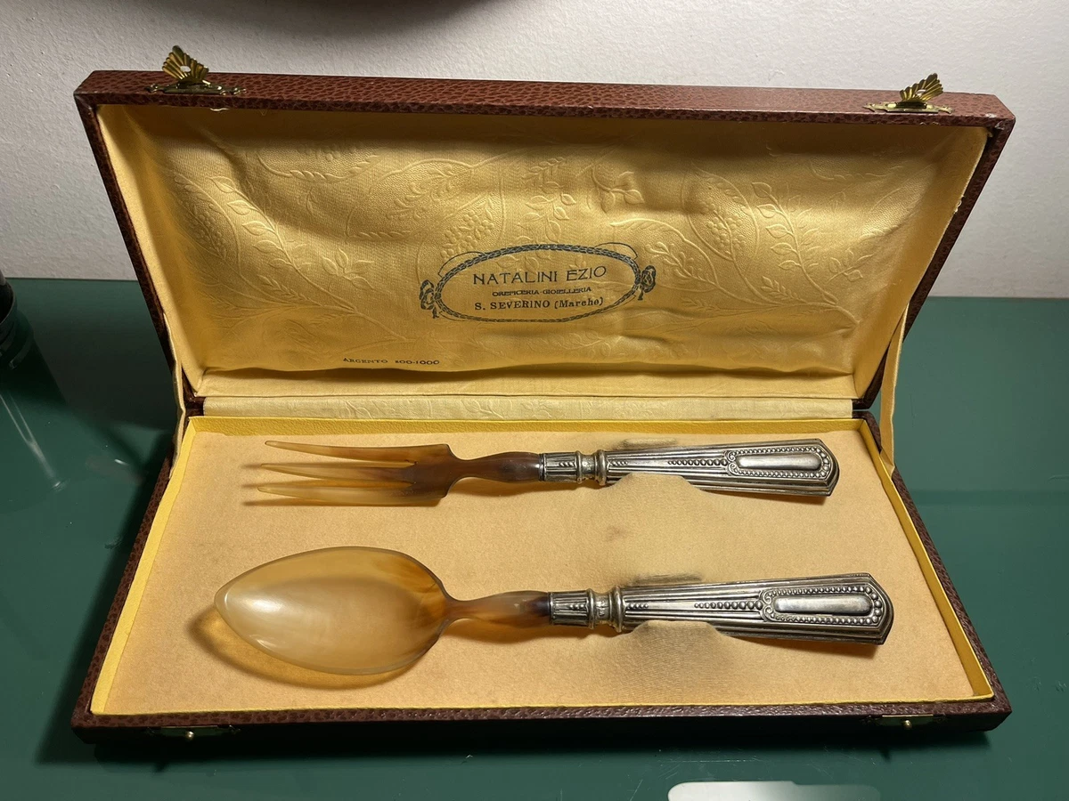 ANTICHE POSATE DA insalata – argento e corno, dell'800 EUR 40,00 - IT