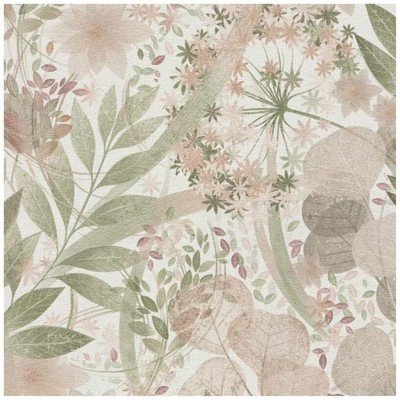 Erismann Floral Grün Rosa Off White Vliest Paste The Wall Tapete