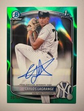 CARLOS LAGRANGE 2025 BOWMAN CHROME #CPA-CL AUTO GREEN LAVA REFRACTOR 1ST 26/99!!