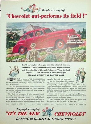 Original 1947 Vintage print AD:It's The New 'Chevrolet ''Big Quality for Low Cost