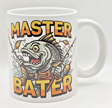 Funny Fishing Mug Master Bater Rude Joke Novelty Gag Gift For Men Coffee Tea Cup