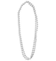Perlenkette Silber 2Stk Space 70Er Jahre 80Er Accessoires Fasching Karneval