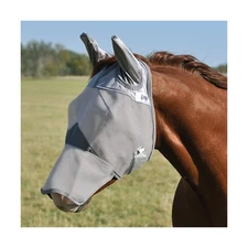 Cashel Crusader Fly Mask, Long Nose with Ears (Grey, Warmblood)