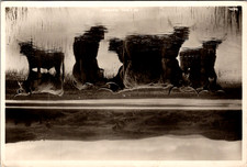 Postcard RPPC In Cool Waters Highland Cattle in Water Scotland Shaggy Cows