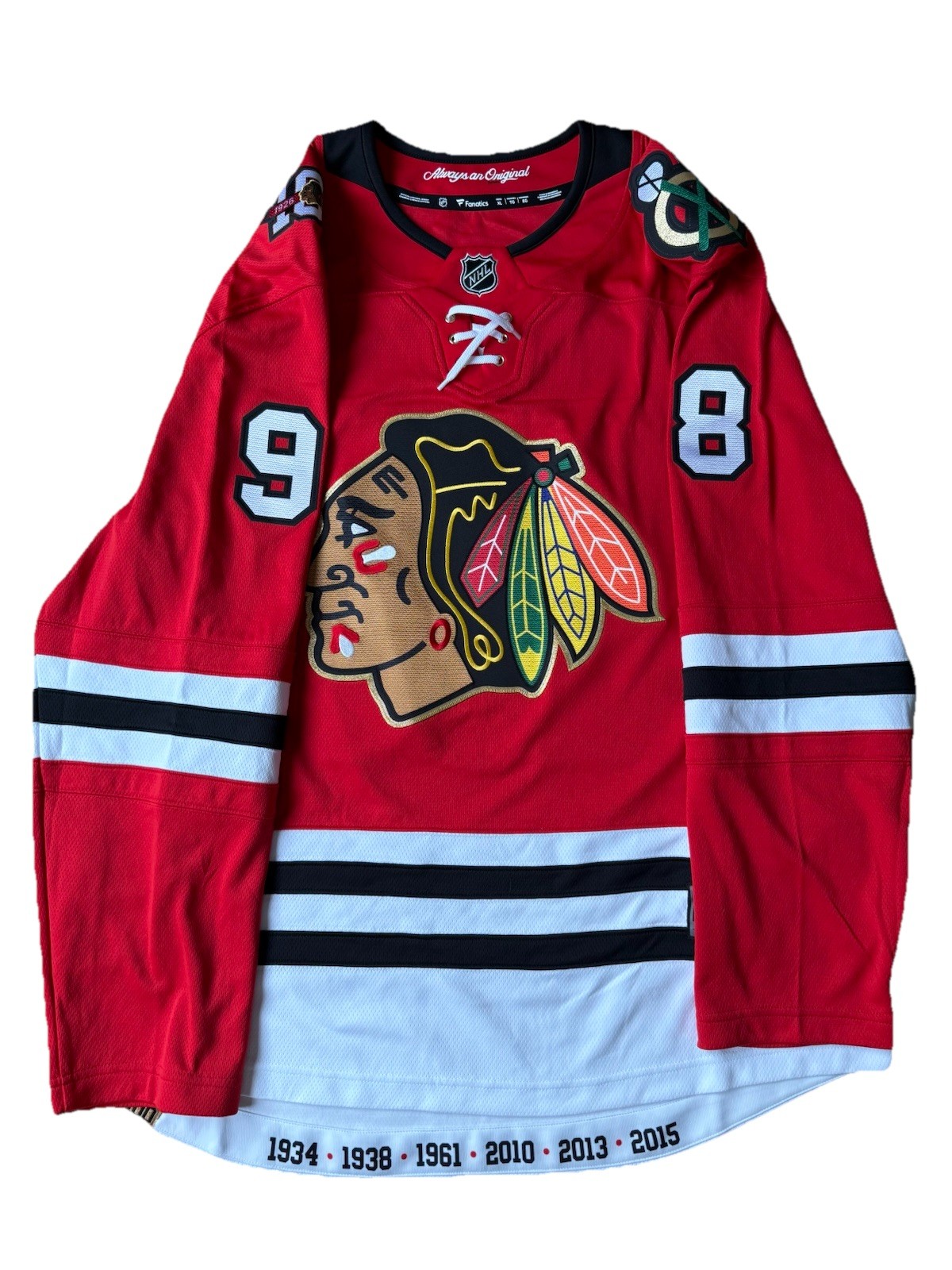 Connor Bedard Signed Autographed Chicago Blackhawks 100th Year Jersey PSA DNA view 5
