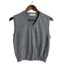 Vavone Atelier Korea Wool Cashmere V-Neck Sweater Vest Preppy Academia Womans S