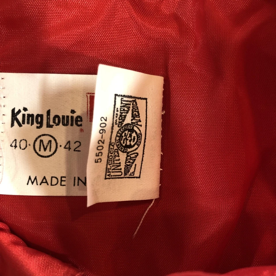 Vintage Stardust Las Vegas Jacket Mens Medium Red King Louie Windbreaker 80s - Image 4 of 4