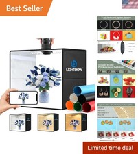 Versatile 10"x10" Light Box with 96 LEDs  6 Washable Backdrops for Photography