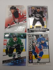 Hockey Rookie 4 Card Lot Chris Kreider Dellandrea Young Guns Akil Thomas RC. rookie card picture