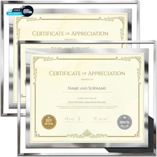 8.5 X 11 Certificate Document Frame Diploma Glass Picture Frames for Tabletop