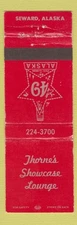Matchbook Cover - Thorne's Showcase Lounge Seward AK WEAR