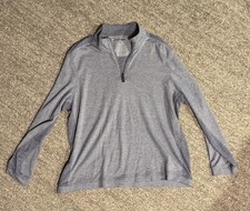 Johnston  Murphy Men  s XXL Quarter Zip Pullover Blue Knit Lightweight Sweater