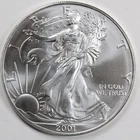 2001 American Silver Eagle (BU) - AUTHENTIC - In a Capsule to Protect It!