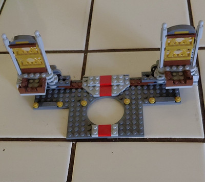 LEGO Partial Build Structure Gray/Red/Yellow/Brown Bricks & Blocks