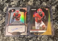 TREVOR ETIENNE 2025 Prizm Draft Picks BLACK GOLD 1/5 & SILVER Rookie AUTO RC SP