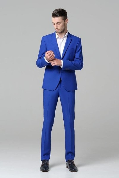 Men Cacharel Suit Navy Wool S