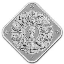 Queen's Beasts Completer Square Bar 1 oz .9999 Fine Silver BU Bar