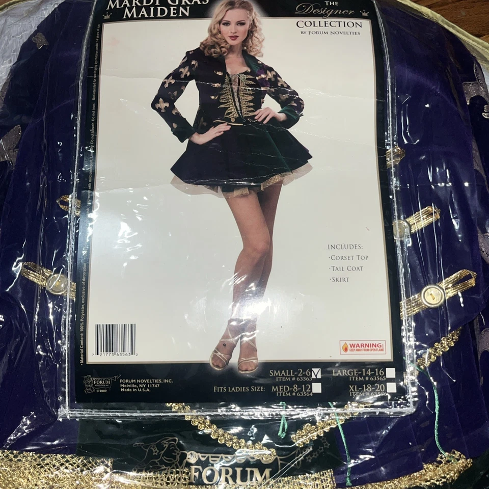 Sexy  Jester Mardi Gras Maiden Theatrical Adult Costume" Adult Sz S 4-6 Bustier - Image 2 of 4
