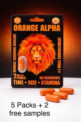 Orange Alpha Mens Libido Support 5 Packs Plus 2 Free Samples Free Shipping   