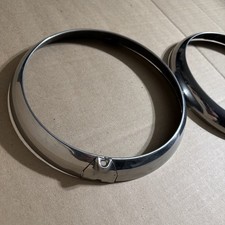 48-50 Willys Jeepster Commando Headlight Trim Ring Pair 1948 1949 1950