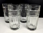 Vtg Anchor Hocking "Annapolis" Tumbler Flat Iced Tea 6.25" Set of 4