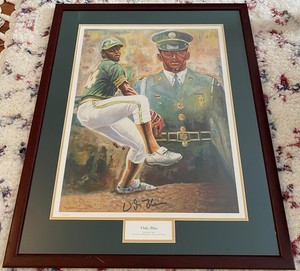 Autographed Vida Blue (1971 MVP, Cy Young) Framed Poster Signed Numbered w/ COA