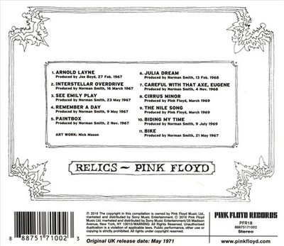 PINK FLOYD RELICS NEW CD