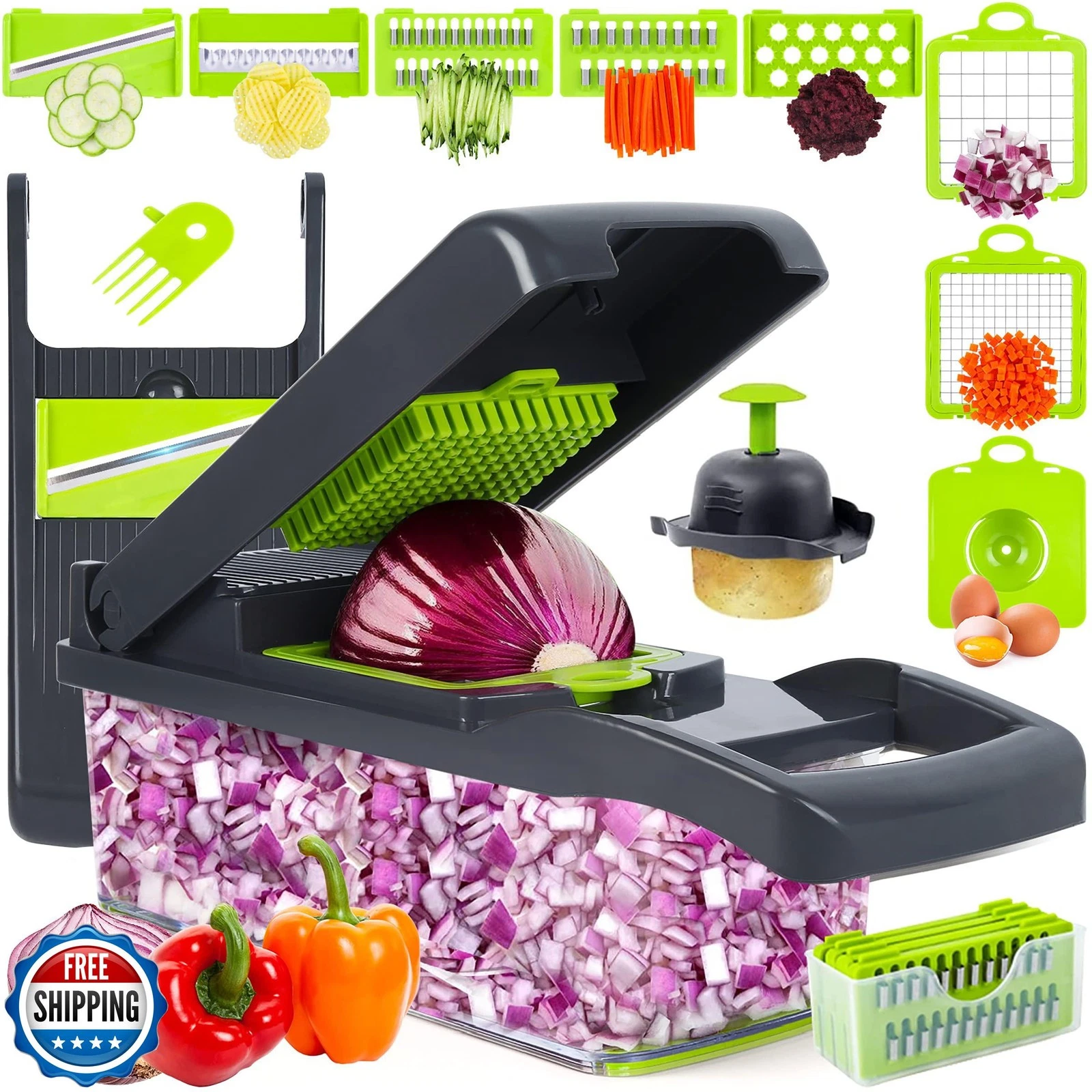 Vegetable Chopper Mandoline Slicer,Veggie Chopper, Multifunctiona