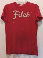 Vtg Abercrombie & Fitch Distressed Muscle T Shirt Sm Red White Grunge Boho READ