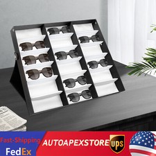 18 Slots Eyeglasses Storage Box Sunglasses Organizer Display Case Glasses Holder