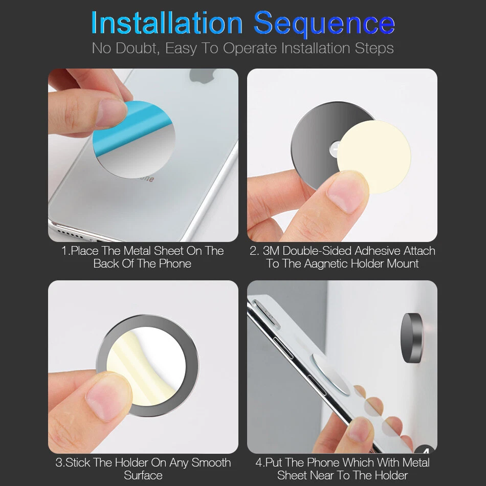 Universal Magnetic Car Phone Holder Dash Mount For Car Home Office Fit All Phone - Image 4 of 4