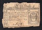 Ny-166 February 16, 1771 £5 Five Pounds New York Colonial Currency Note (D)