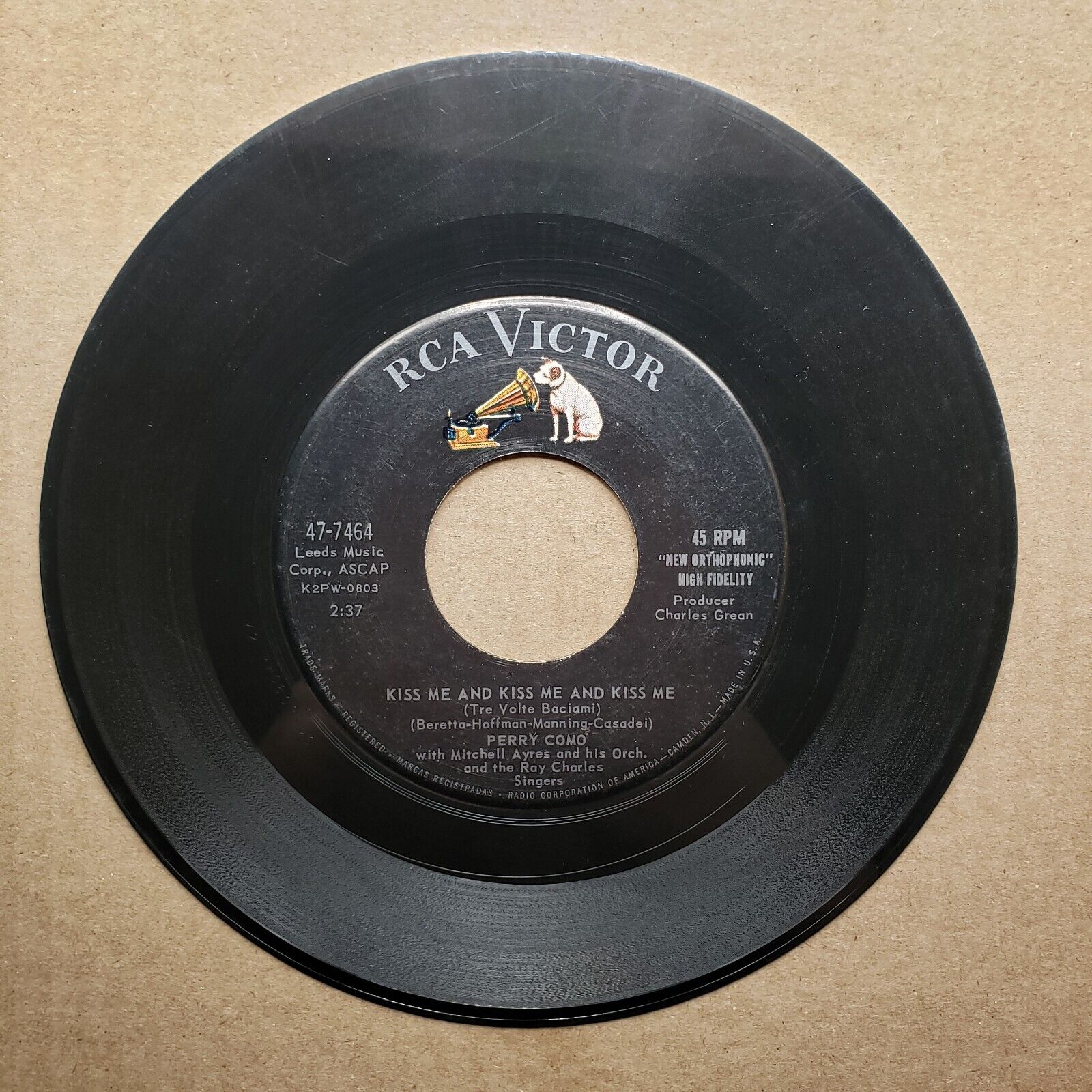 Perry Como - Tomboy; Kiss Me And Kiss Me And Kiss Me - Vinyl 45 RPM
