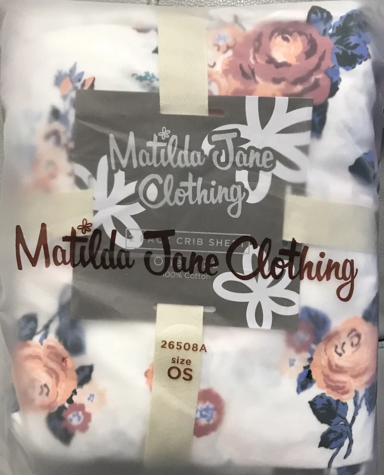 2 Sábanas de Cuna Matilda Jane Ajustadas Punto Rosa Floral Bebé Pequeño Tot 52 x 28 Foto 2 de 4