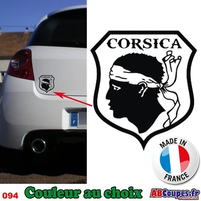 ABCOUPES STICKERS Sticker autocollant Corsica - Corse Tête de maure - 094