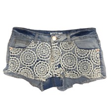 Mossimo Supply Co Faded Denim Jean Short With Laced Front Panels Size 5