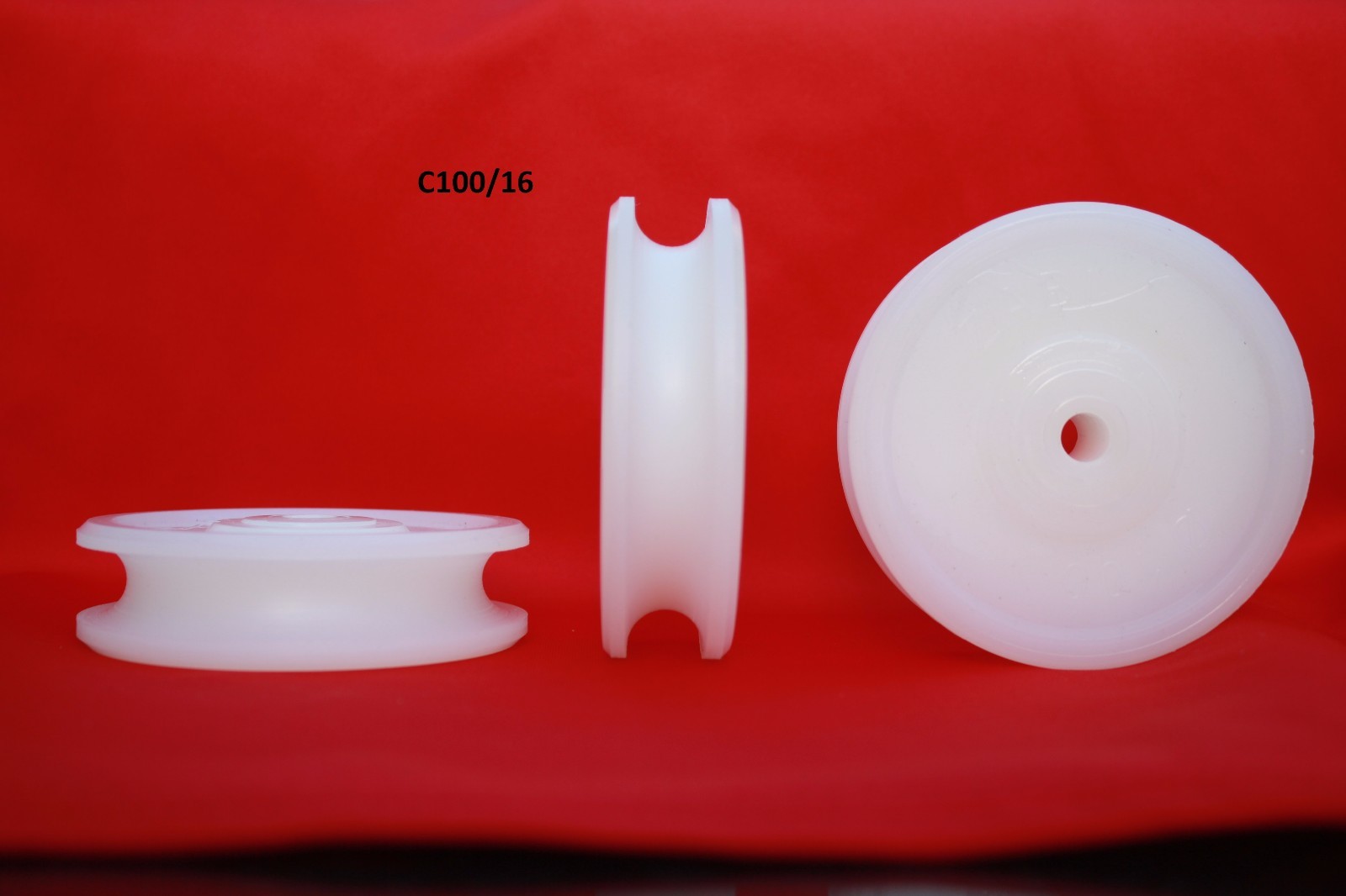 100mm Round U Groove Nylon Pulley Wheel Roller, Various Groove Size