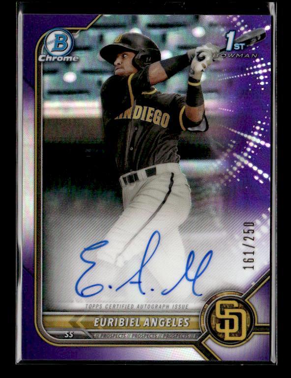2022 Bowman #CPA-EA Euribiel Angeles Chrome Prospect Auto Purple Refractor /250