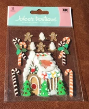 🎅JOLEE'S 3D Dimensional Stickers CHRISTMAS GINGERBREAD HOUSE   FREE SHIPPING! *
