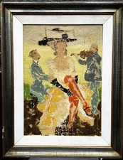 Lionel Massa, Italian, Vintage Original O/C "Cabaret De Vincent", Signed/Framed!