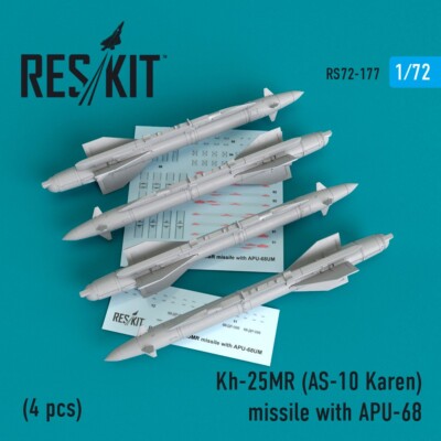 1/72 Reskit RS72-0177 Kh-25MR (AS-10 Karen) missile with APU-68 (4 pcs)